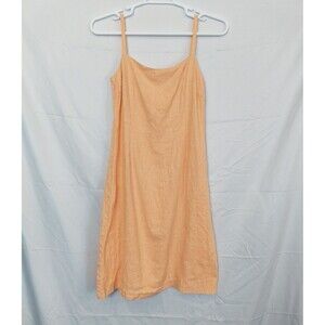 Harve Benard Peach 100% Linen Tank Sundress Size 14P Beachy, Island, Vacation